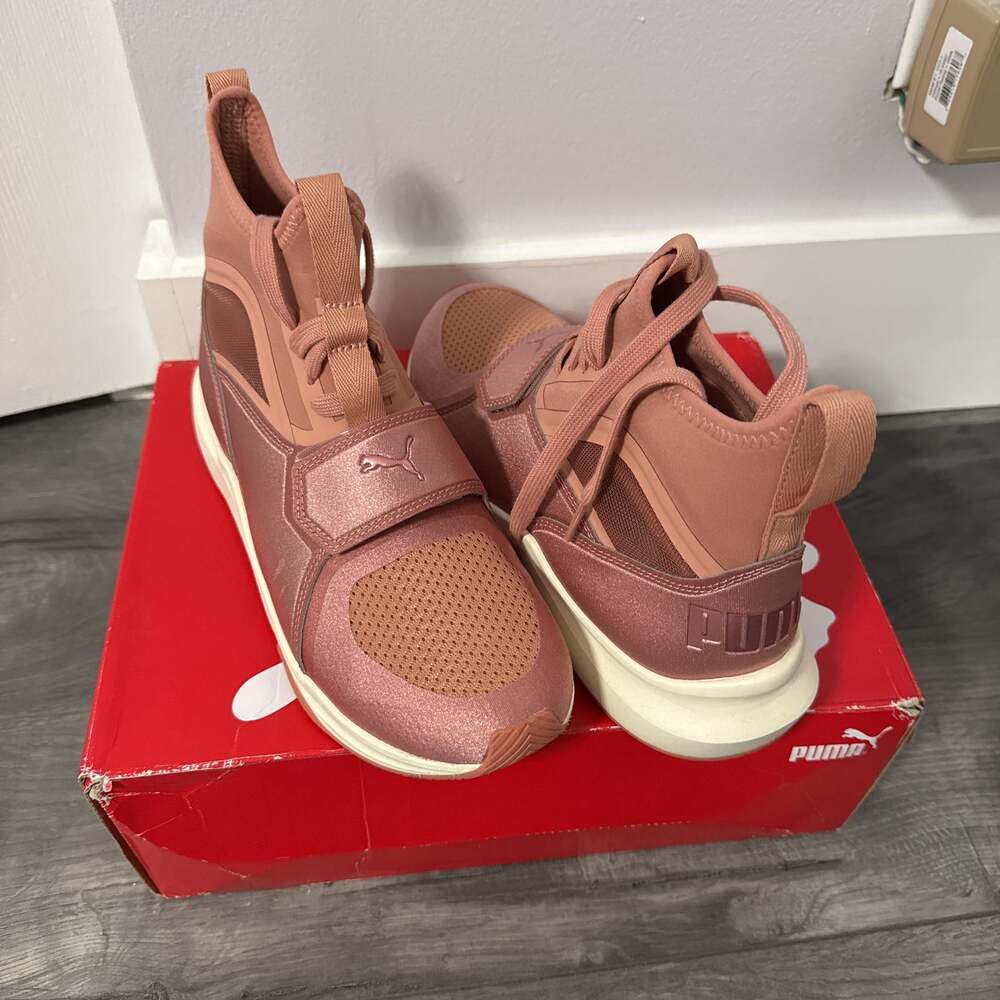 Puma Ignite Phenom Satin EP Mid Sneakers Cameo Brown